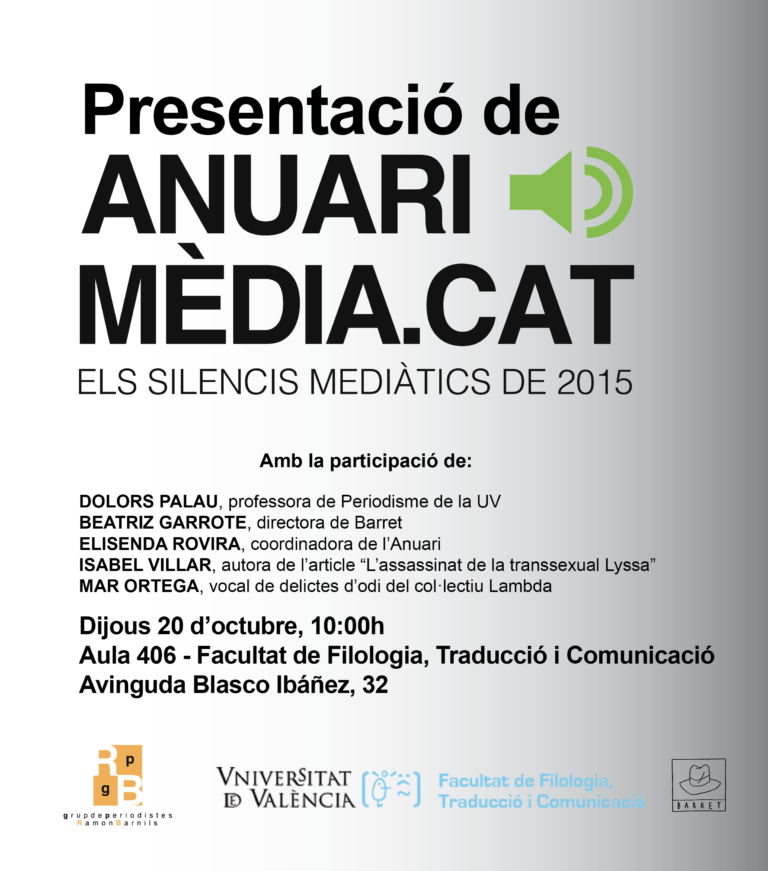 L’assassinat de la transsexual Lyssa a Alacant centrarà la presentació de l’Anuari Mèdia.cat dels silencis mediàtics a València